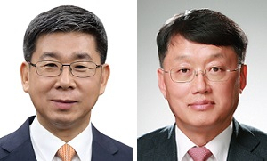 26일 LG하우시스 각자대표로 선임된 강계웅 부사장(왼쪽)과 강인식 전무.