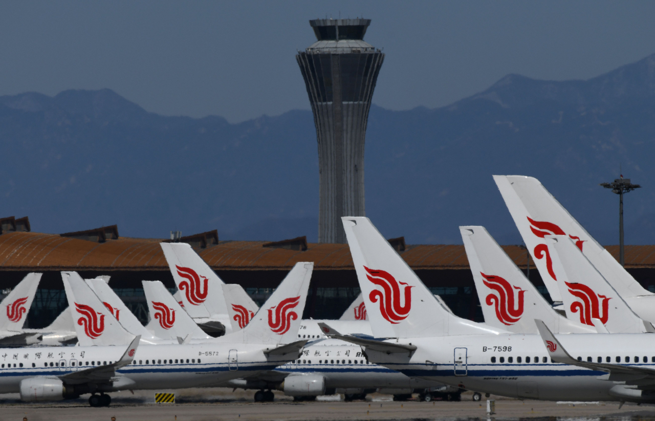 지난 27일 베이징 공항. [AFP]