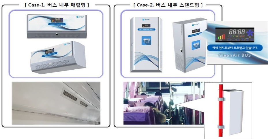 시외버스 스마트형 공기청정기. [경기도 제공]