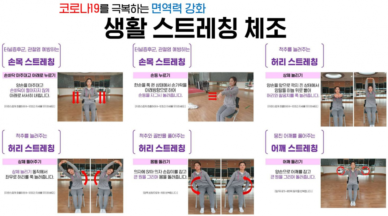 오산시는 코로나19 극복을 위한 생활체조를 시민에게 보급한다. [오산시 제공]