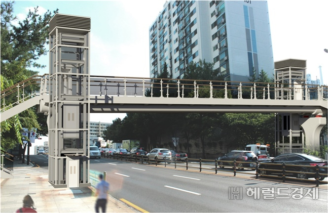 행당초등학교 앞 통학로에 설치 될 보도육교.