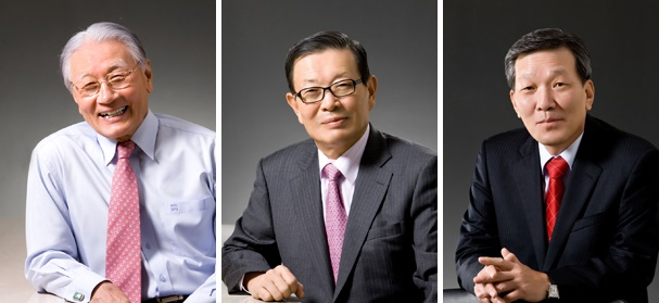 법무법인 태평양 공동설립자인 배명인, 김인섭, 이정훈 변호사(왼쪽부터). [태평양 홈페이지]