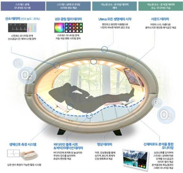 산소테라피 공간 개선을 위한 비접촉 심박 측정 스트레스 케어 시스템 개념도
