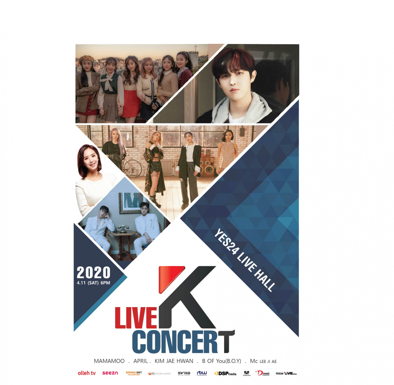 KT가 코로나19 지원을 위한 기부 콘서트 ‘라이브 K 콘서트(Live K Concert)’를 올레 tv와 시즌(Seezn)에서 무료 생중계한다고 3일 밝혔다. [KT 제공]
