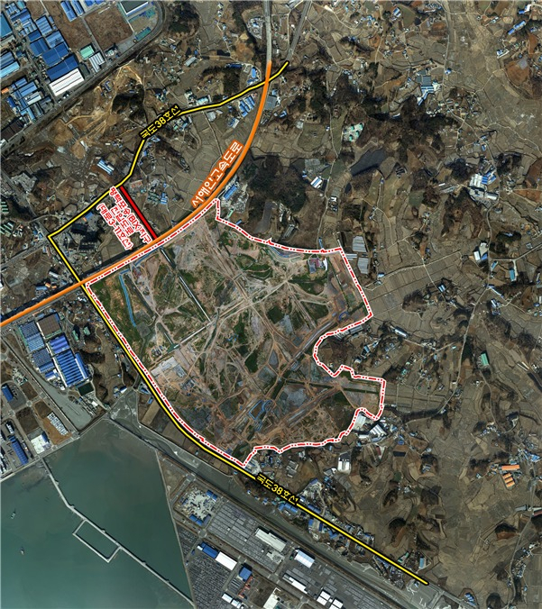 평택 포승(BIX)지구 진입도로. [경기도 제공]