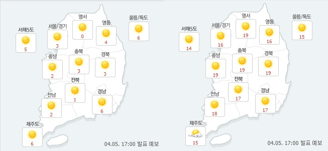 일교차 큰 월요일 아침…전국 맑고 포근