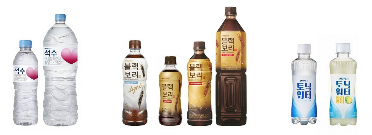 (왼쪽부터)석수, 블랙보리, 진로 토닉워터 제품 이미지 [제공=하이트진로음료]