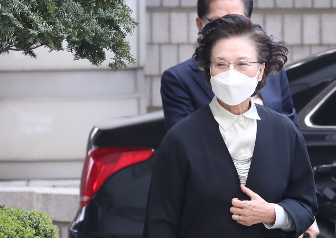 고(故) 조양호 한진그룹 회장의 부인 이명희 전 일우재단 이사장. [연합]