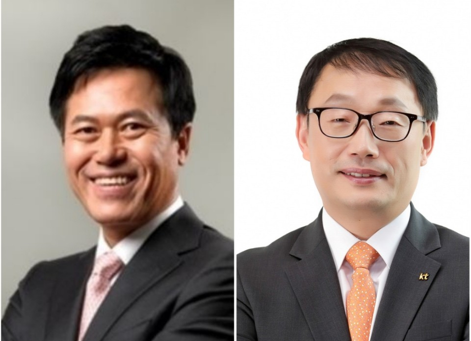 박정호(왼쪽) SK텔레콤 사장과 구현모 KT사장 [각 사 제공]