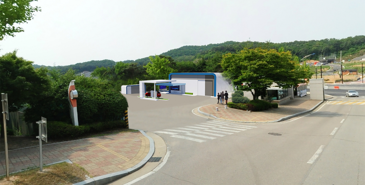화성시청에 건립 예정인 수소충전소 조감도.