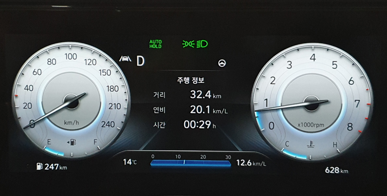 어댑티브 크루즈 컨트롤을 바탕으로 한 일상주행의 연비는 훌륭했다. [정찬수 기자]