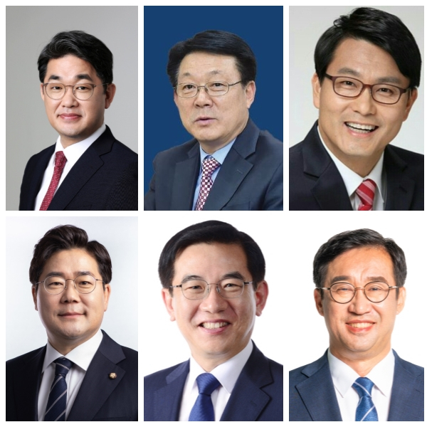 배준영 허종식 윤상현〈사진 위 왼쪽부터〉 박찬대 정일영 맹성규〈사진 아래 왼쪽부터〉