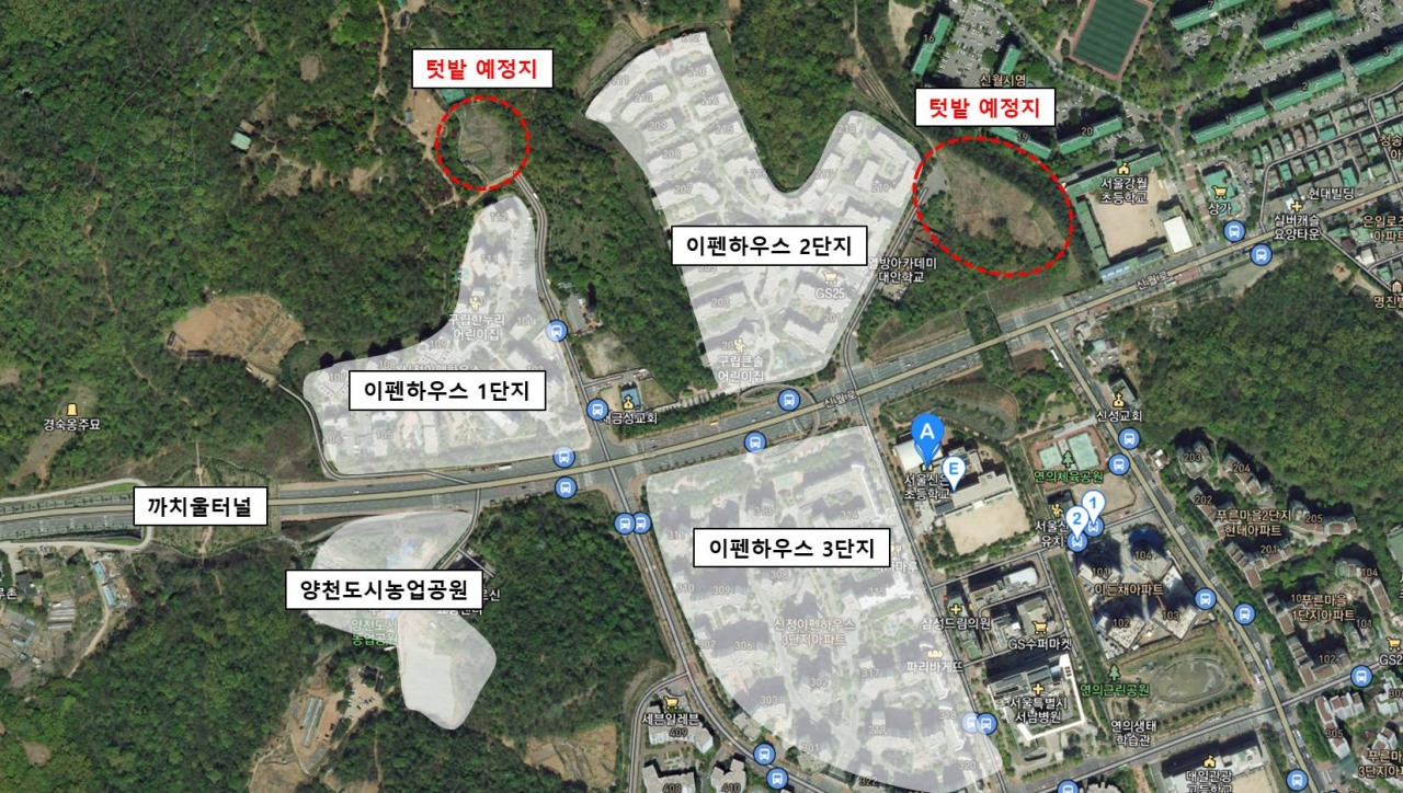 양천구 제2도시농업공원 텃밭 예정지 지도. [양천구 제공]