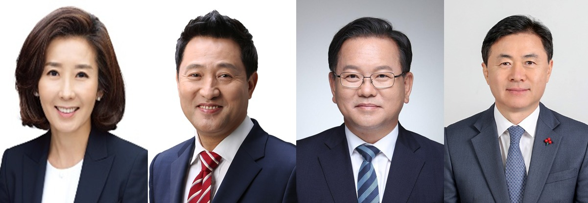 21대 총선 결과 적잖은 여야 예비 ‘잠룡’들이 낙마하면서 차기 대권구도에도 변화가 예상된다. 왼쪽부터 미래통합당의 나경원 의원과 오세훈 전 서울시장, 김부겸·김영춘 더불어민주당 의원. [헤럴드DB]