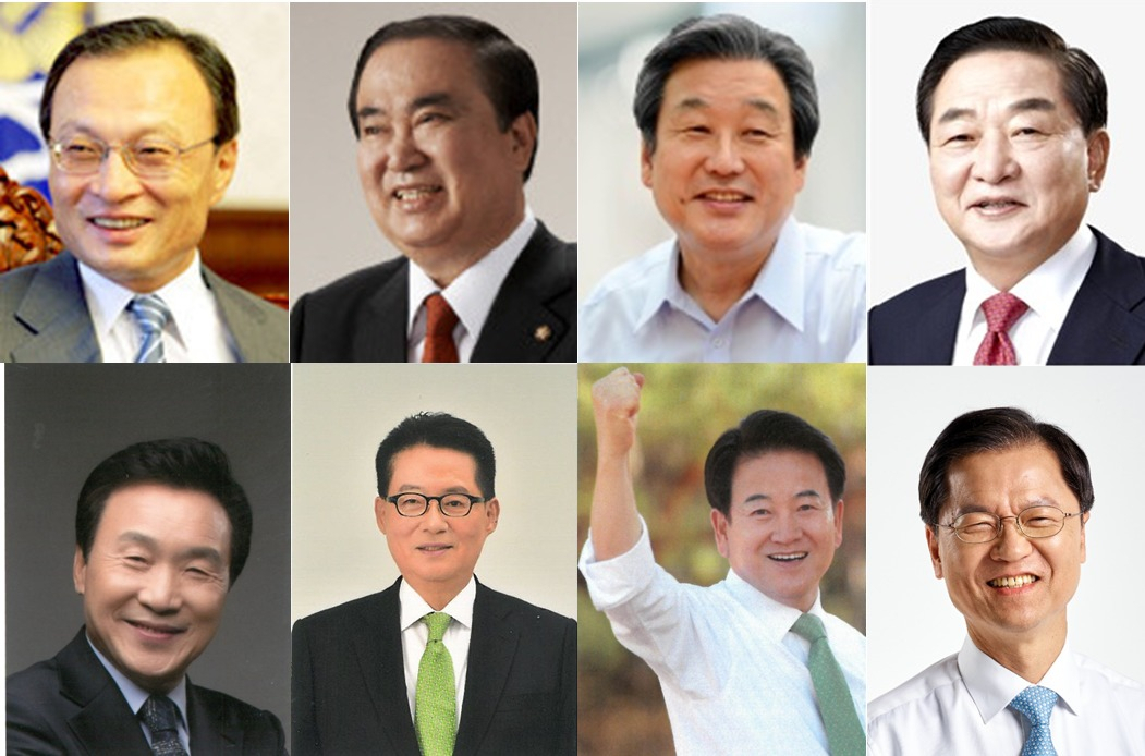 제21대 총선이 마무리된 가운데 한국 정치를 풍미한 ‘올드보이’들의 퇴장이 눈길을 끈다. 왼쪽 위부터 시계방향으로 이해찬 더불어민주당 대표, 문희상 국회의장, 김무성 미래통합당 의원, 서청원 우리공화당 의원, 천정배·정동영·박지원 민생당 의원, 손학규 민생당 상임선대위원장 [헤럴드DB]