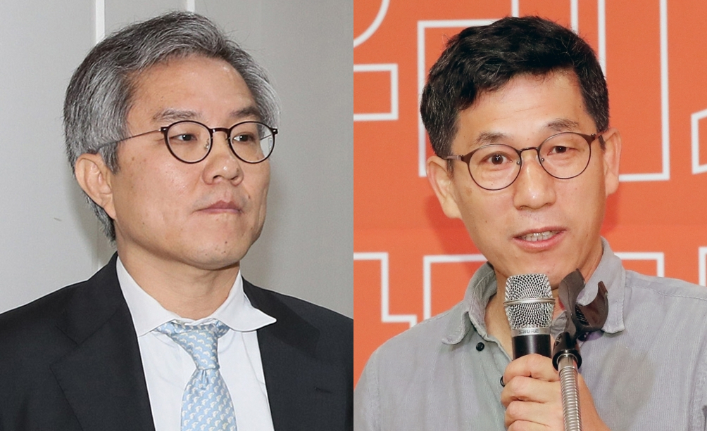 최강욱 전 청와대 공직기강비서관과 진중권 전 동양대 교수. [연합]