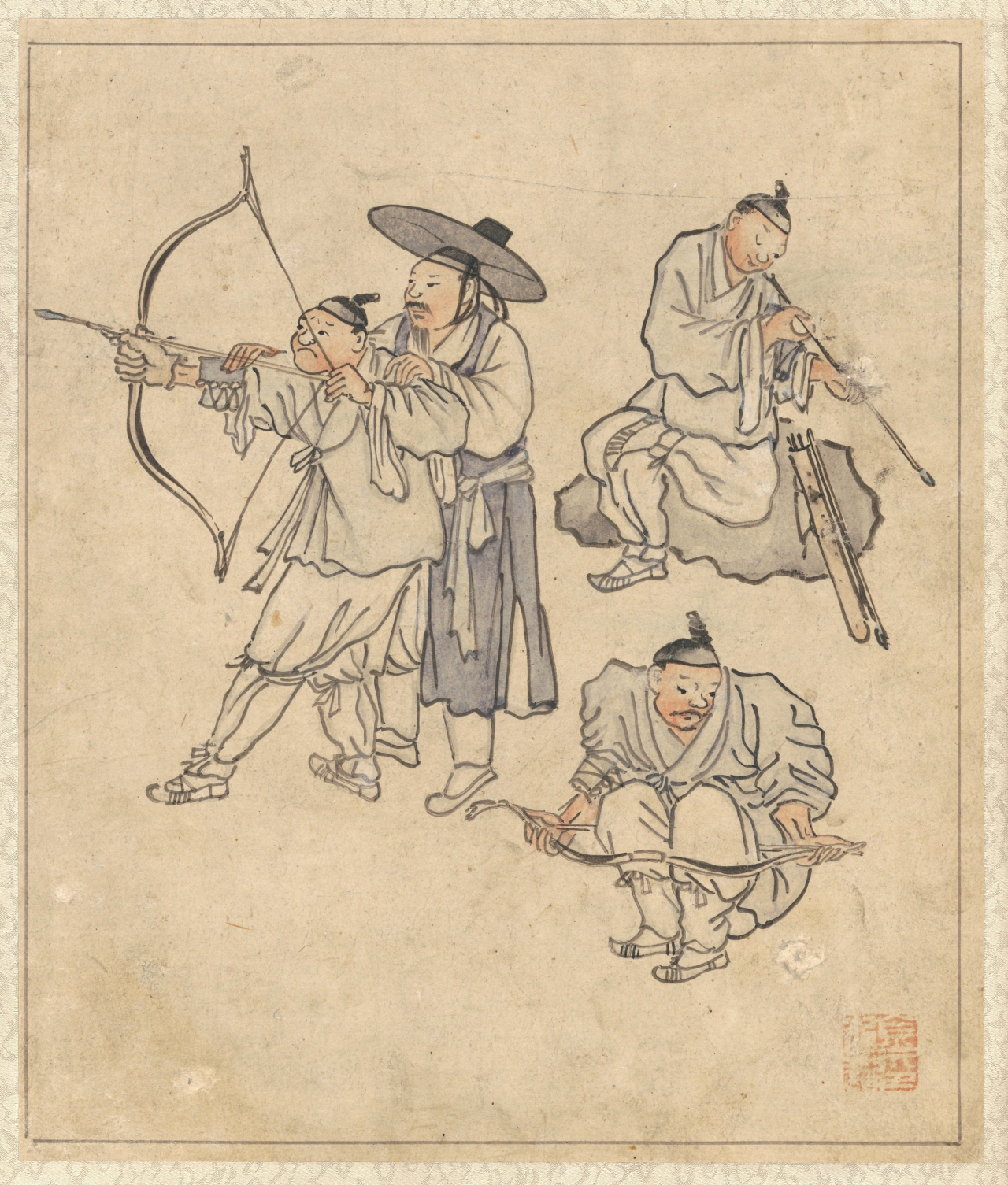 보물 제527호 단원풍속도첩 중 활쏘기_