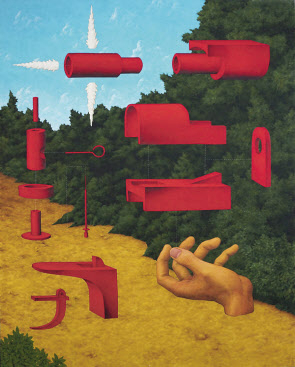이재석, 부품들의 정렬, 227.3x 181.8cm, acrylic on canvas, 2020 [스페이스K 제공]