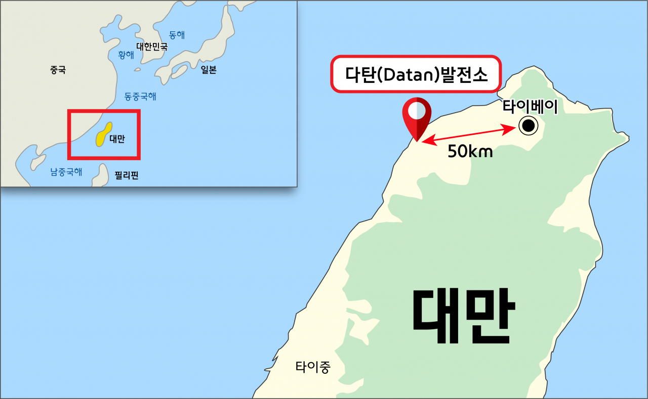대만 다탄 복합화력발전소 위치도. [현대엔지니어링 제공]