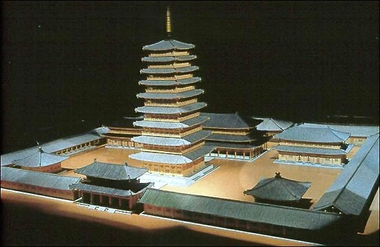 황룡사 9층 목탑 복원도