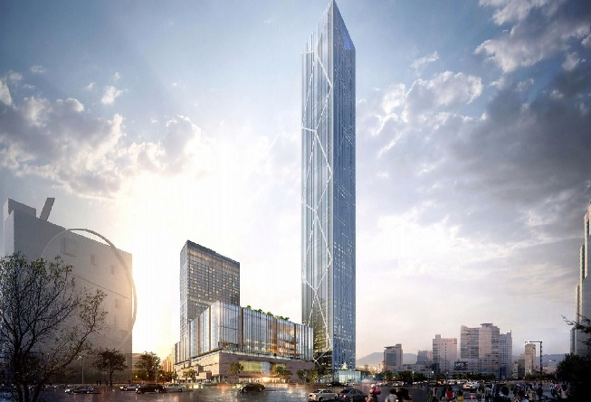 현대차그룹이 강남구 삼성동에 세울 지상 105층, 569m 높이의 글로벌비즈니스센터(GBC·투시도). [현대차그룹 제공]