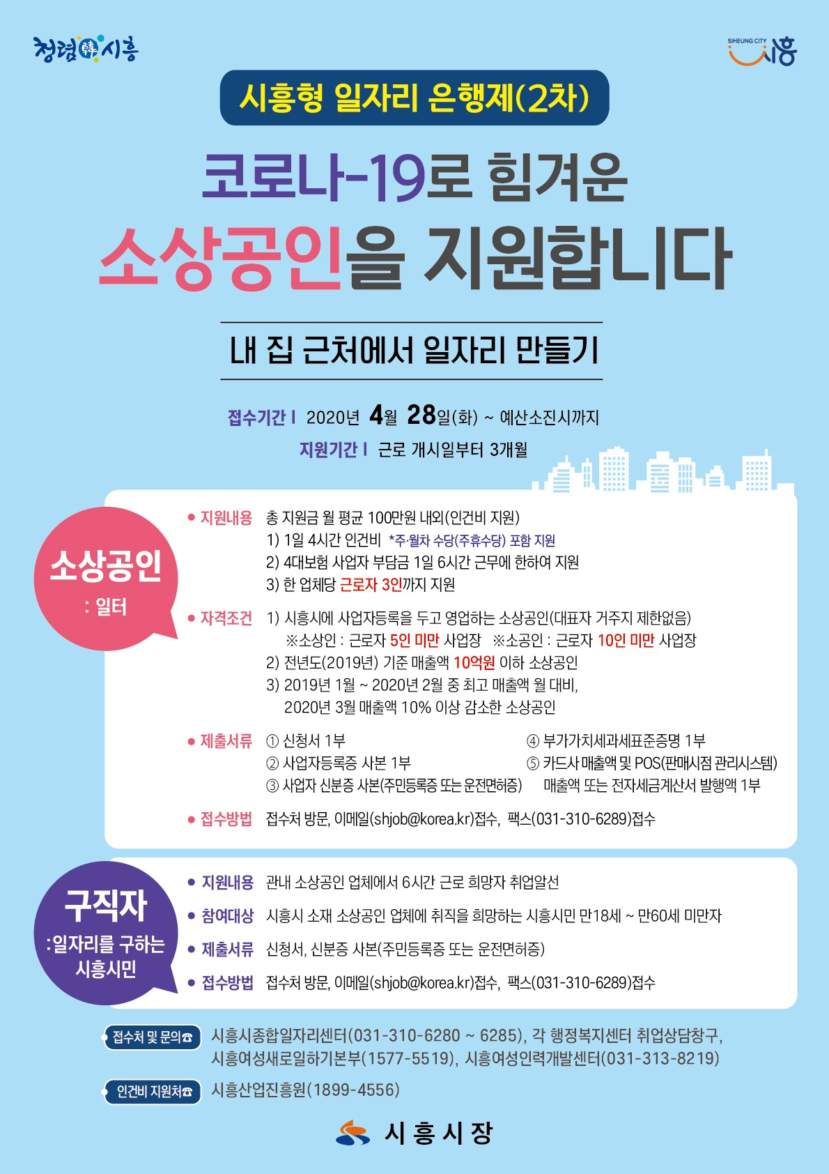 ‘시흥형 일자리 은행제’ 공지. [시흥시 제공]