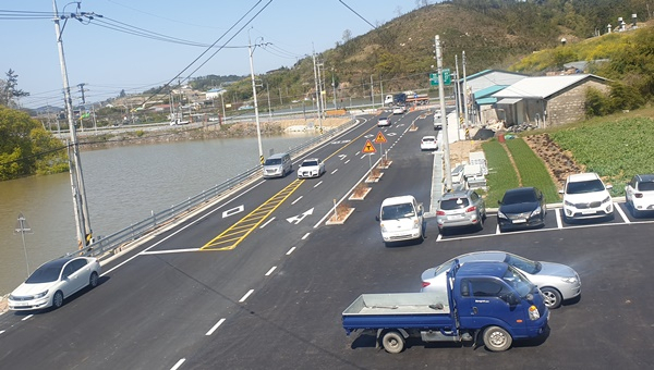 국도1호선 전남예고에서 도청간 1.1km 도로확장 구간.