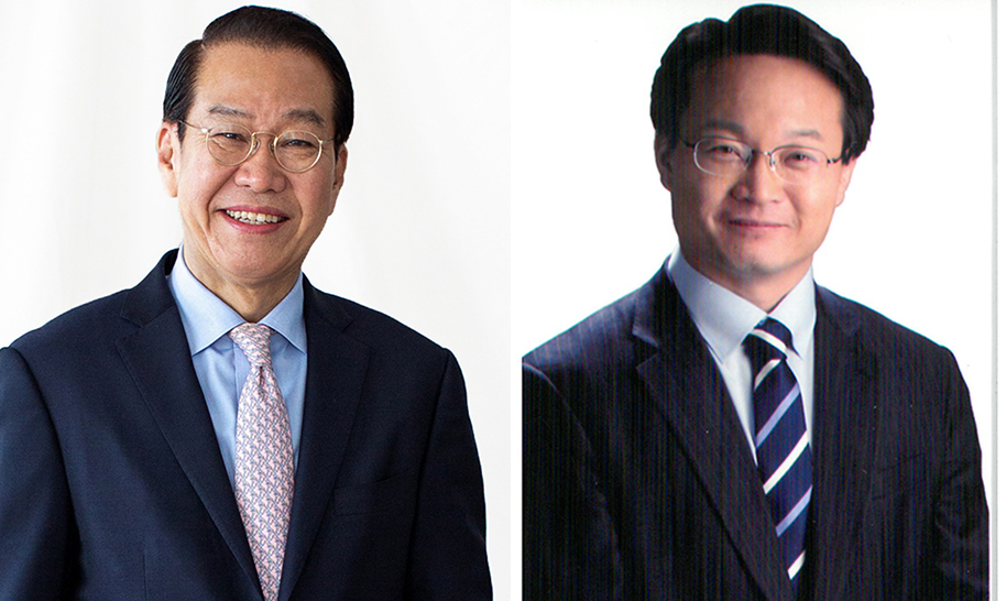 미래통합당 원내대표 선거에 출마하는 권영세 원내대표 후보, 조해진 정책위의장 후보.