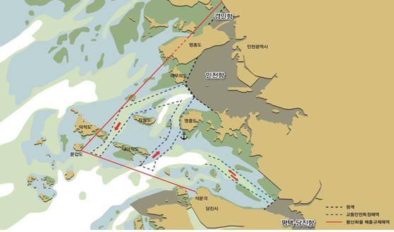 인천항 황산화물 배출규제해역 상세도