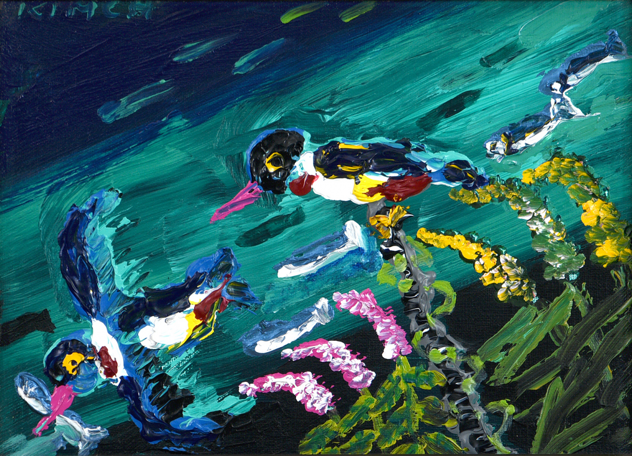 김종학, 새, 캔버스에 아크릴, 23.8x33.3cm, 2003