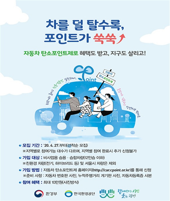 광명시는 ‘자동차 탄소포인트제’를 본격 시행하고 참여자를 선착순 모집한다. [광명시 제공]