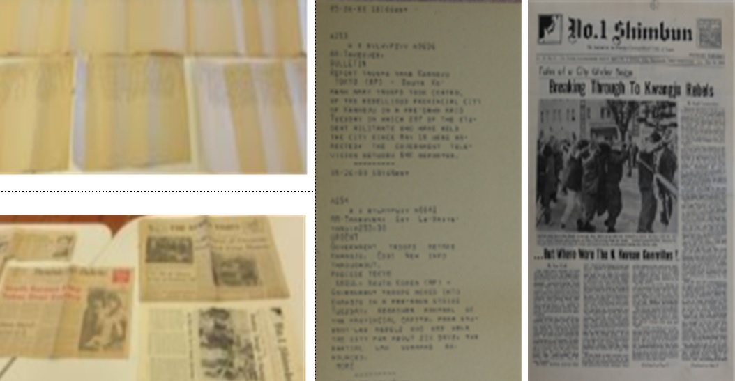 1980년 5·18 광주민주화운동 당시, 국내 언론이 전두환 신군부의 폭압 속에 왜곡 보도를 일삼는 동안 당시 현장을 객관적으로 타전한 외신 보도 흔적들.