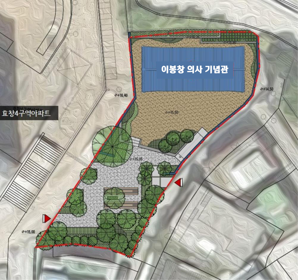 이봉창 의사 기념관 및 역사공원 배치도. [용산구 제공]