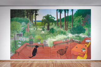 김보희, The Terrace, 2019, Color on canvas, 324x520cm (8 개 캔버스, 각 162x130cm)[금호미술관]