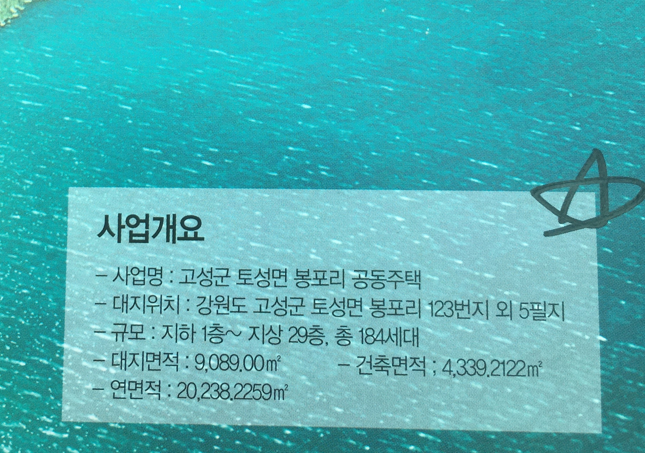 봉포스위트엠 홍보물 29층로 돼있다. 실제는 20층이다.