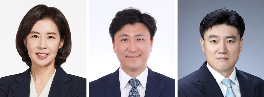 박경미 교육비서관, 한정우 홍보기획비서관, 김재준 춘추관장. [사진제공=청와대]