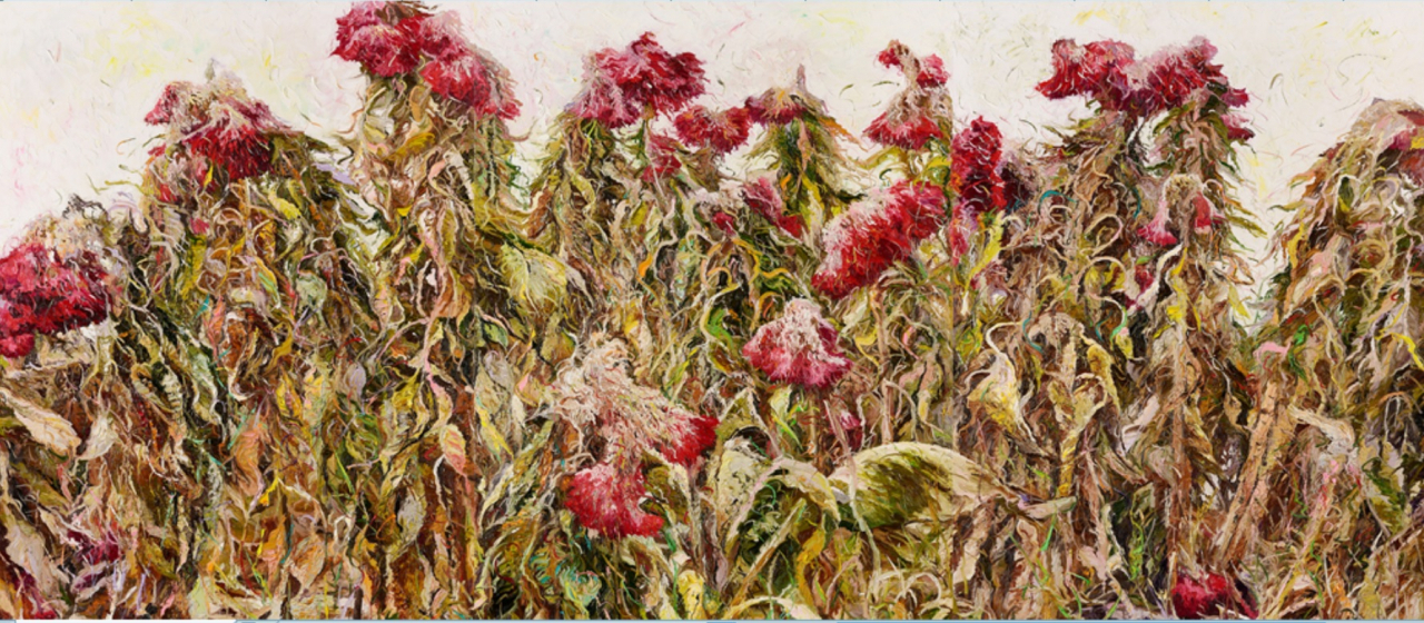 배달래 개인전 삶이 꽃이 되는 순간 2020 193.9 x 390.9cm, oil on canvas