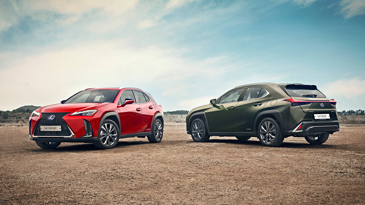 UX 250h F SPORT 익스테리어 색상 레드(왼쪽), 카키(오른쪽). [렉세서스코리아 제공]