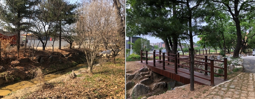 팔탄면 쌈지공원 조성 전 후. [화성시 제공]