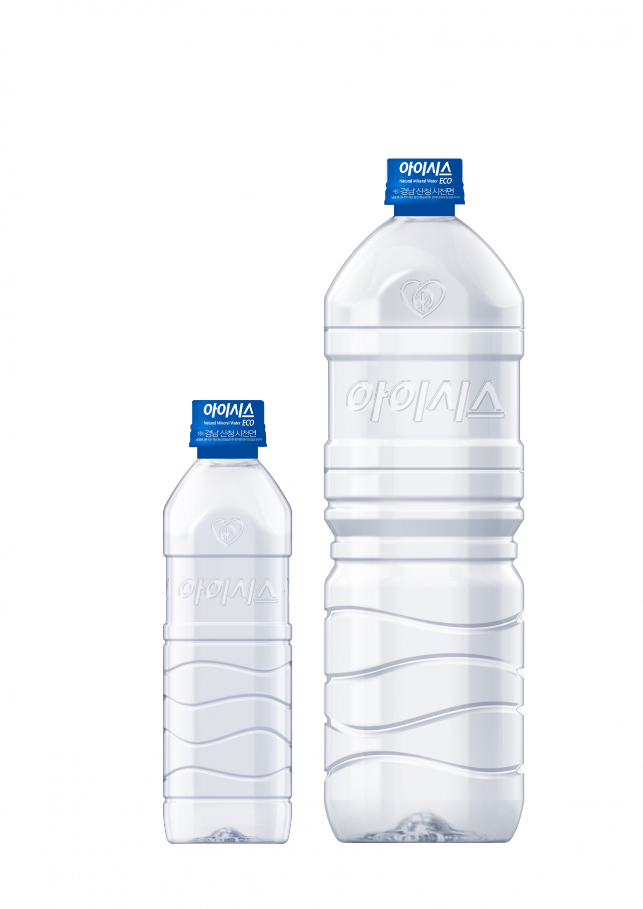 ‘아이시스 ECO’ 500mL 및 2L 제품 이미지 [제공=롯데칠성음료]