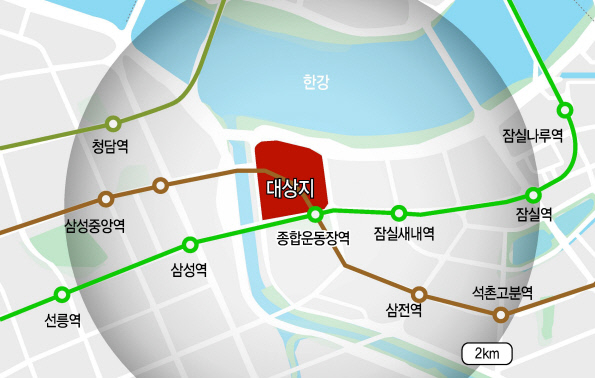 잠실 스포츠·MICE 복합개발 대상지. [서울시 제공]