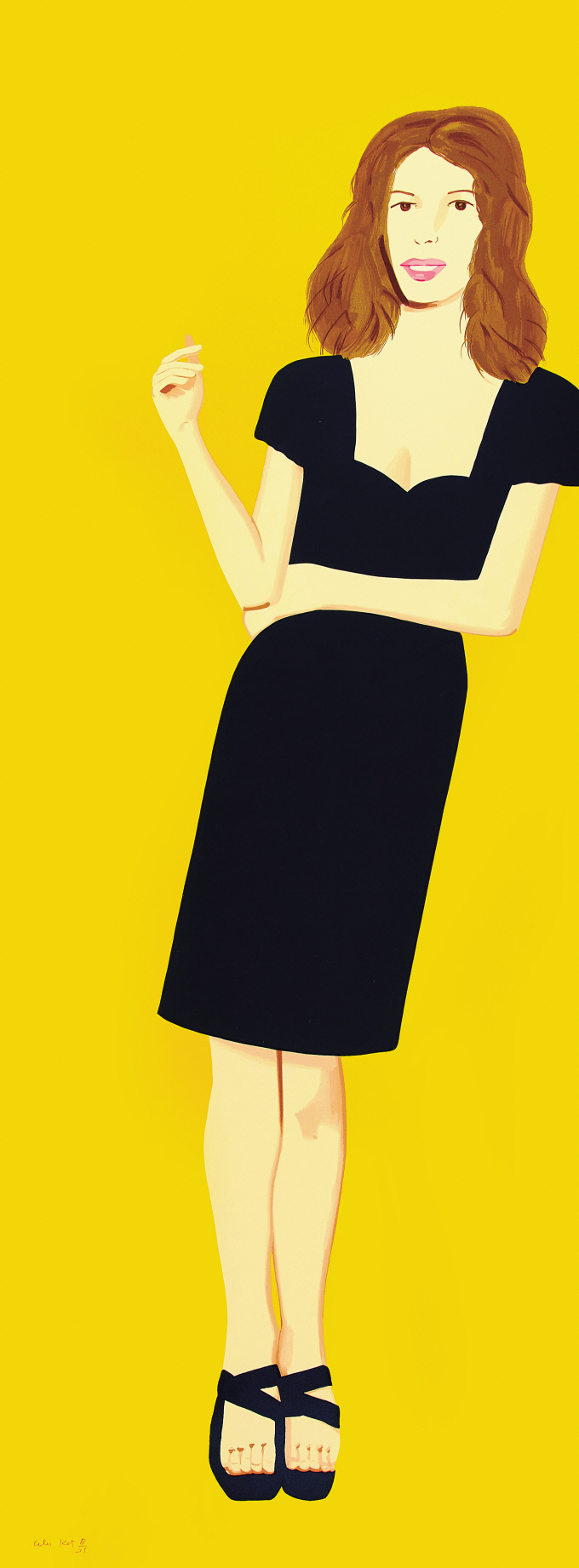 알렉스 카츠, Black Dress Ⅱ (Cecily), 실크스크린, 202.3&times;76cm (18/35), 2015