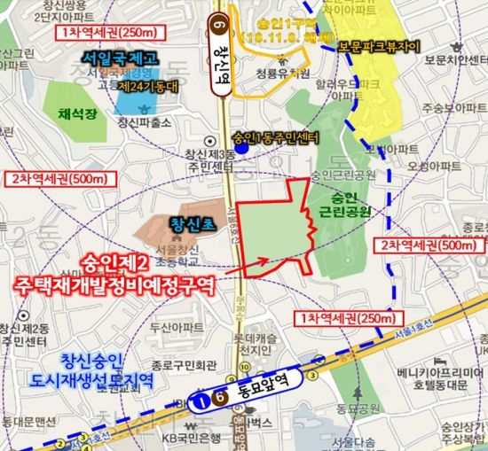 숭인2구역 위치도. [서울시 자료]
