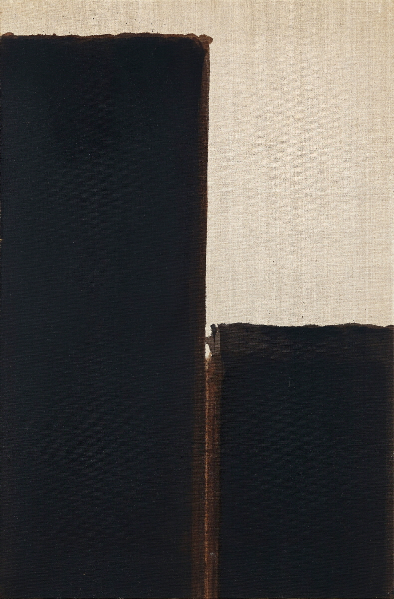 윤형근, 무제, 린넨에 유채, 80.3&times;53cm, 1991