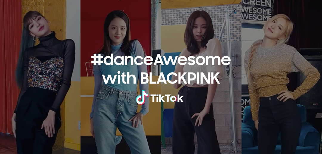 블랙핑크와 협업한 갤럭시 A 시리즈 댄스어썸(#danceAwesome) 챌린지 소개 이미지 [삼성전자 제공]