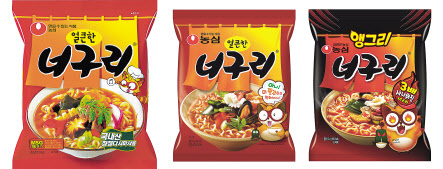 빙그레 더위사냥 캐릭터(왼쪽부터 시계방향), 한국야쿠르트 캐릭터 ‘야쿠르트 D20’, 너구리 캐릭터.