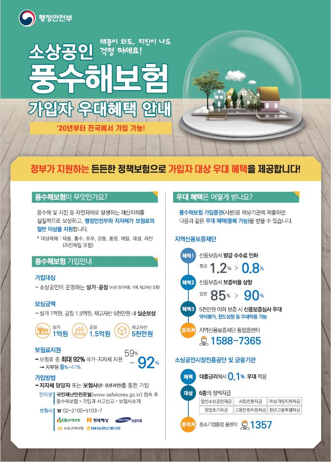 소상공인 풍수해보험 홍보포스터.