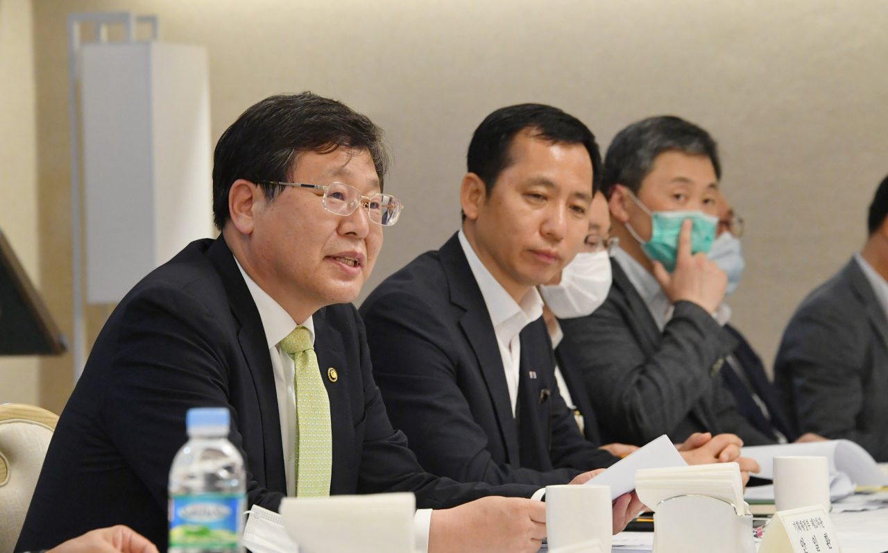 안일환 기획재정부 2차관이 24일 서울 광화문 정부서울청사에서 열린 '제4차 혁신조달 범정부추진단 회의'에서 발언을 하고 있다. [기획재정부 제공]