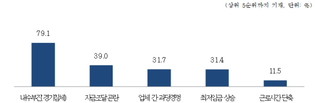 2020년 하반기 예상되는 경영상 어려움(복수 응답)