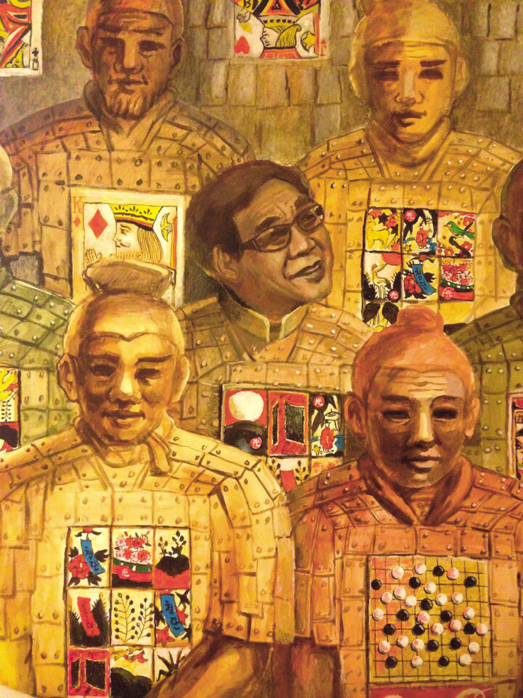 조영남 씨 대작 의혹 사건의 그림 가운데 하나로 검찰이 제시했던 ‘병마용갱’. [연합]